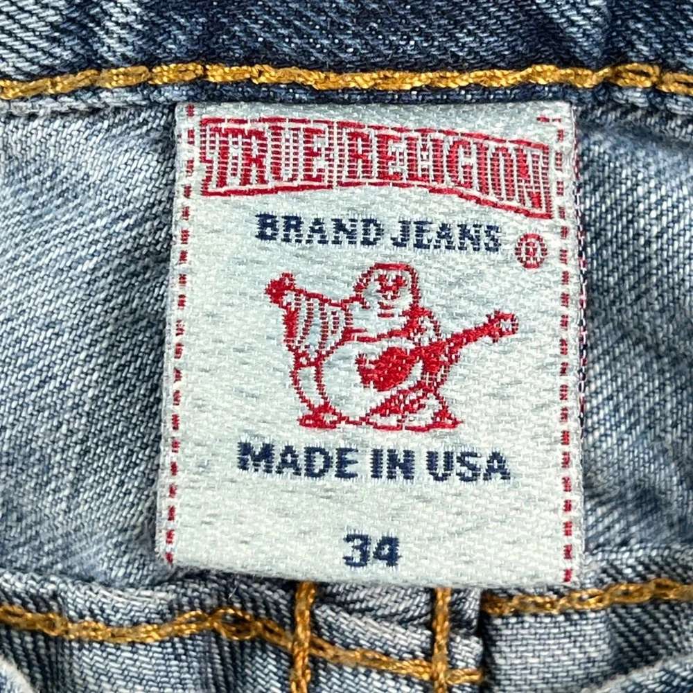 True Religion Joey Bootcut Jeans Blue Denim Made in USA AB-80SHY Mens Size 34